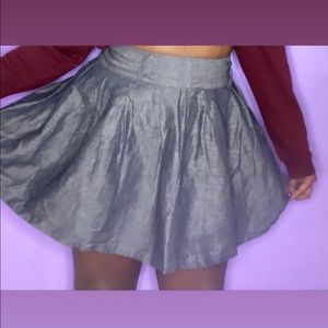 Forever 21 Gray Skater Skirt with Zipper XL